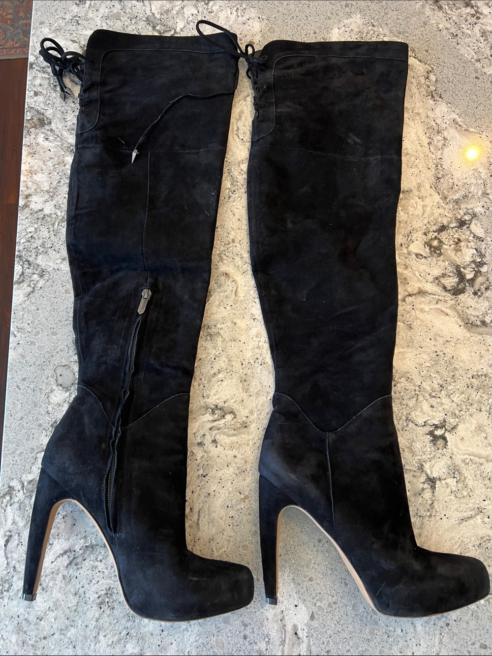 Sam Edelman Kayla Black Suede Over The Knee Boots 8.5